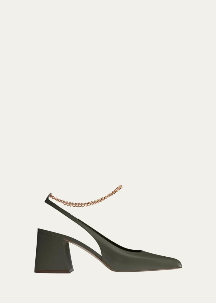 Maria Luca Ilaria Leather Chain Slingback Pumps Cover