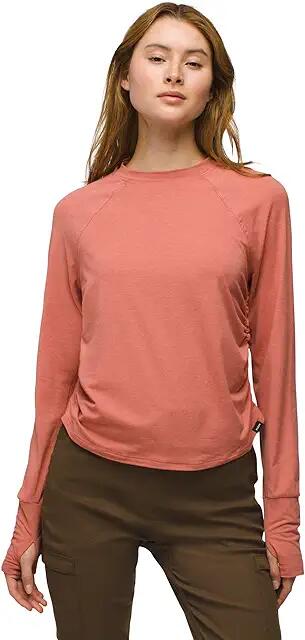 Prana Sol Searcher LS Crew (Terracotta) Women's Sweatshirt Cover