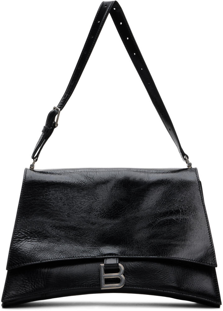 Balenciaga Black Medium Crush Sling Bag Cover