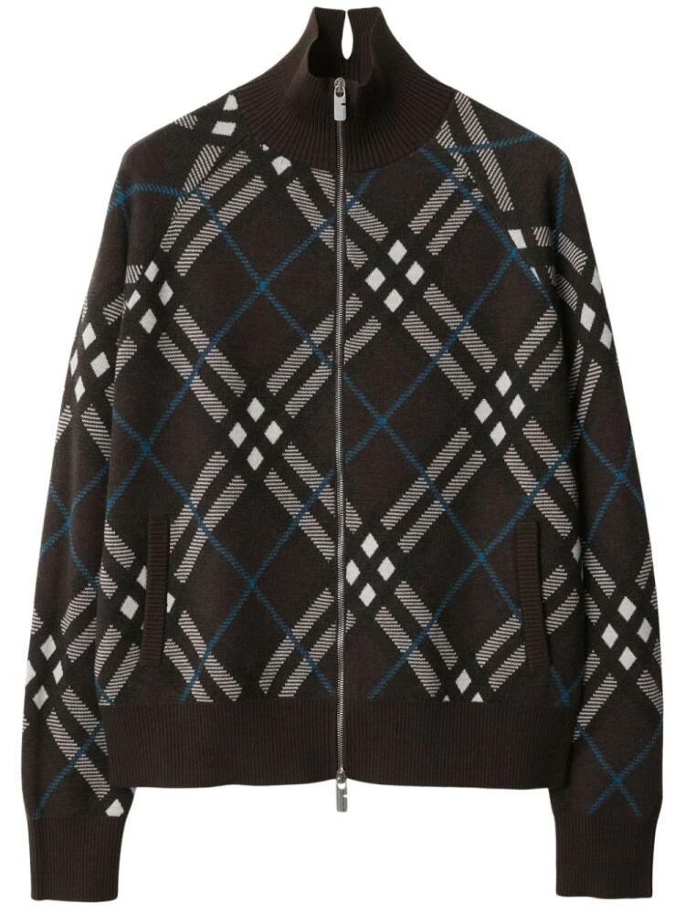 Burberry Check zip-up cardigan - Brown Cover