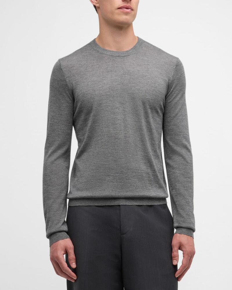 Neiman Marcus Men's Cashmere and Silk Crewneck Sweater Cover