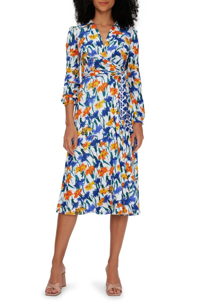 Diane von Furstenberg Phoenix Reversible Midi Wrap Dress in Dianthus /vintage Cane Print Cover