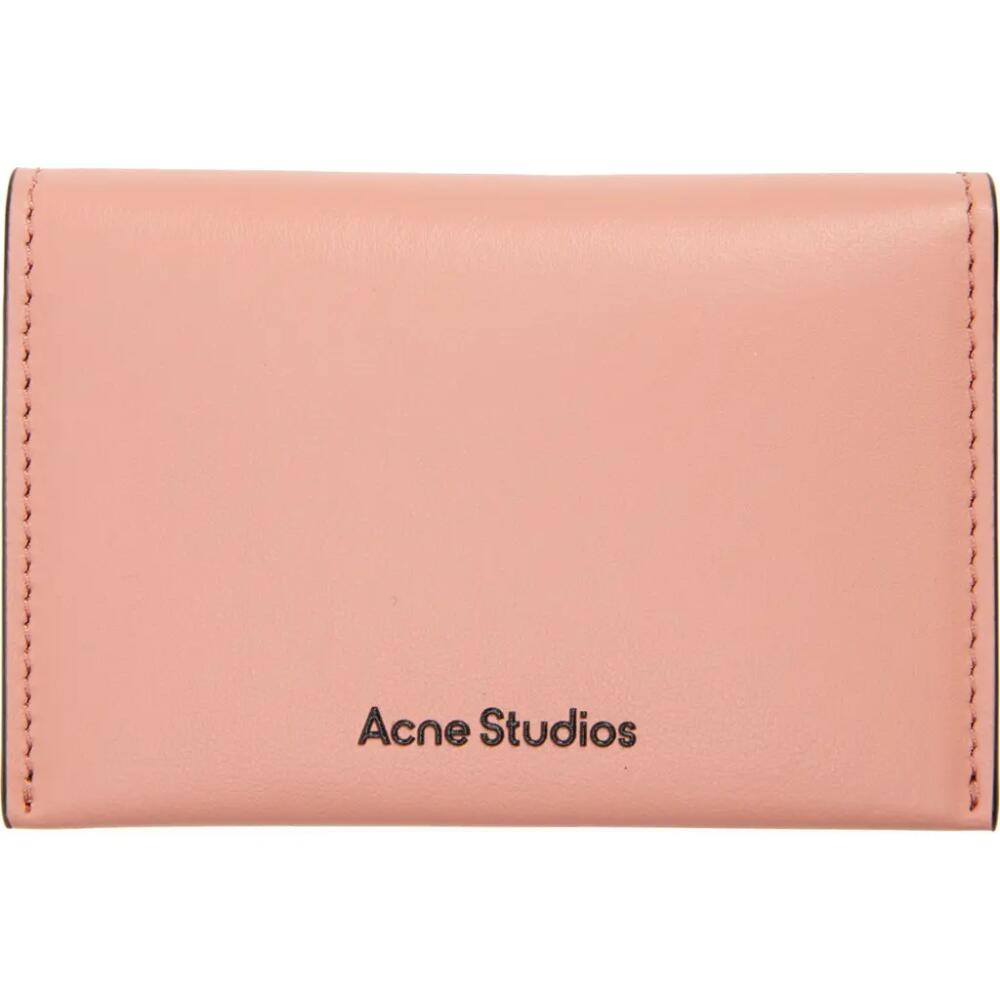 Acne Studios Leather Bifold Card Holder in Salmon Pink Cover