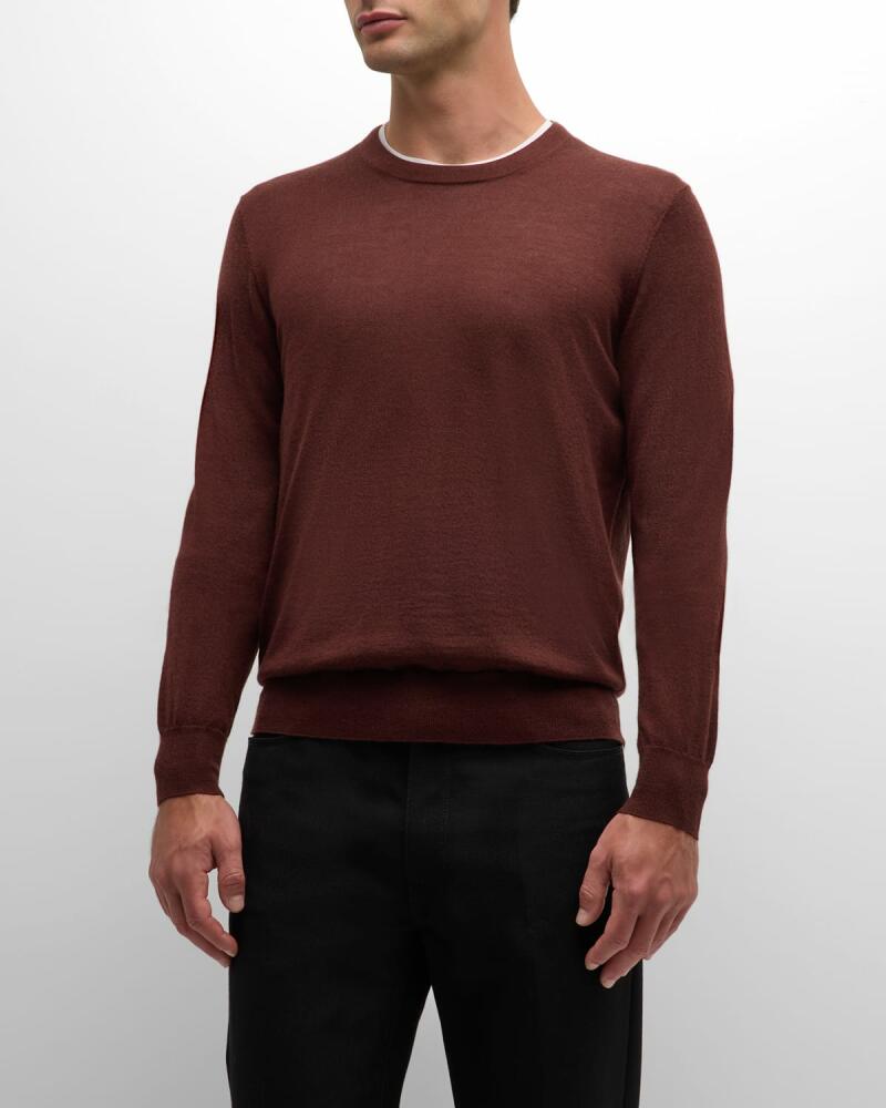 Neiman Marcus Men's Cashmere and Silk Crewneck Sweater Cover