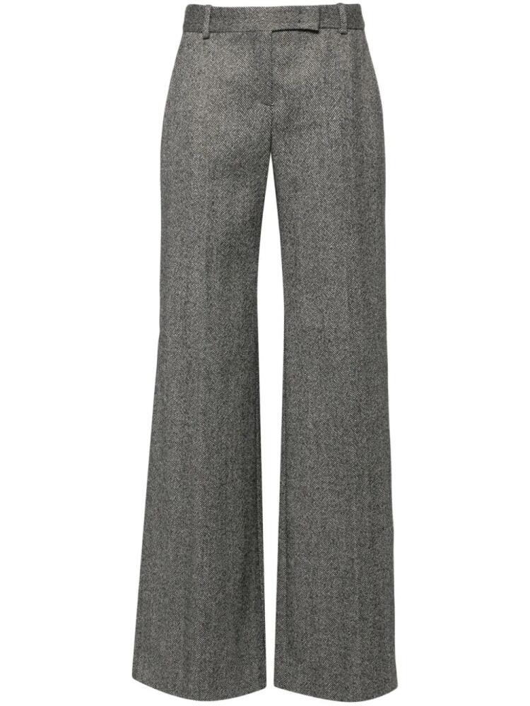 Ermanno Scervino herringbone-pattern wide-leg tailored trousers - Black Cover