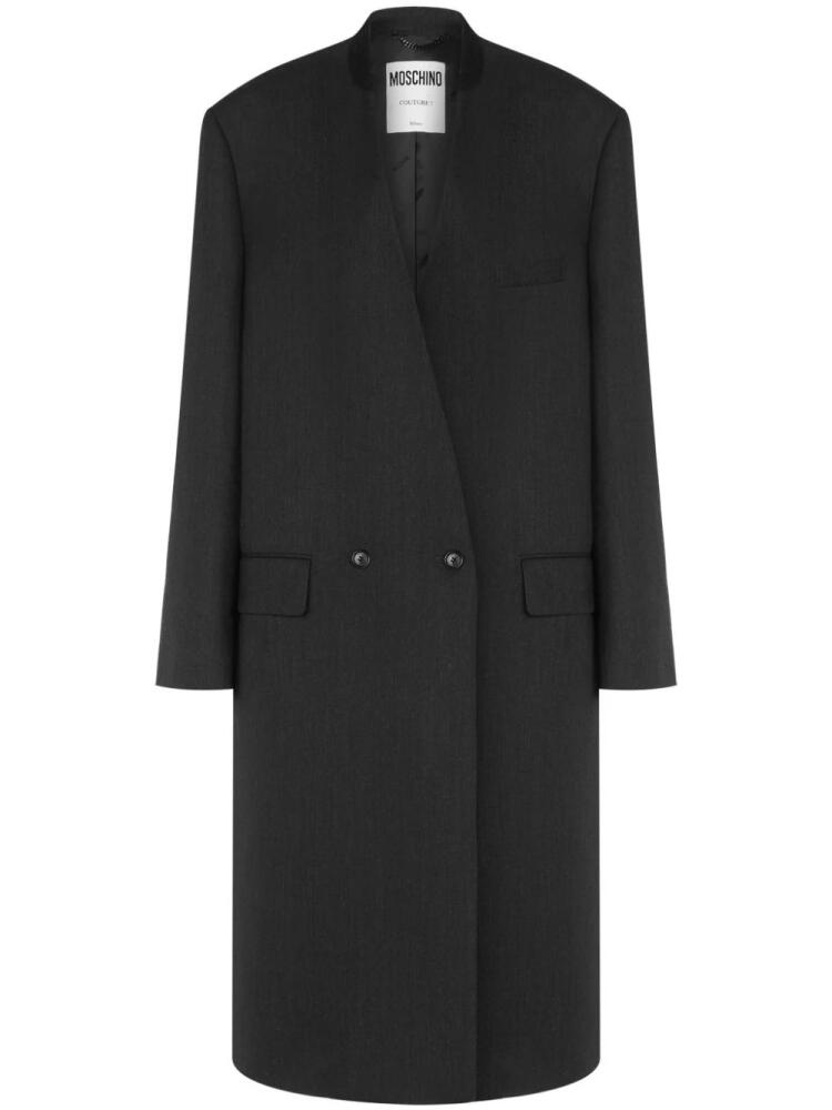 Moschino single breasted virgin wool coat - Grey Cover