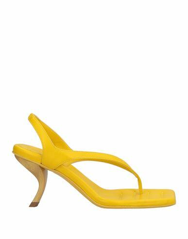 Gia / Rhw Woman Thong sandal Yellow Soft Leather Cover