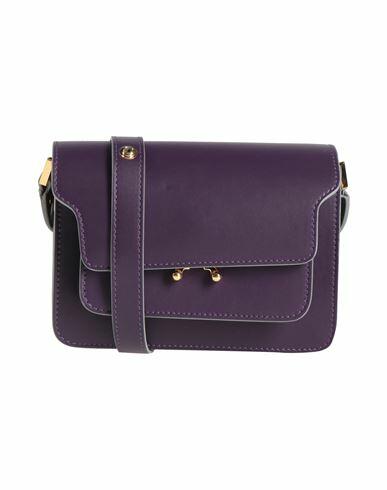 Marni Woman Cross-body bag Purple Bovine leather, Brass Cover