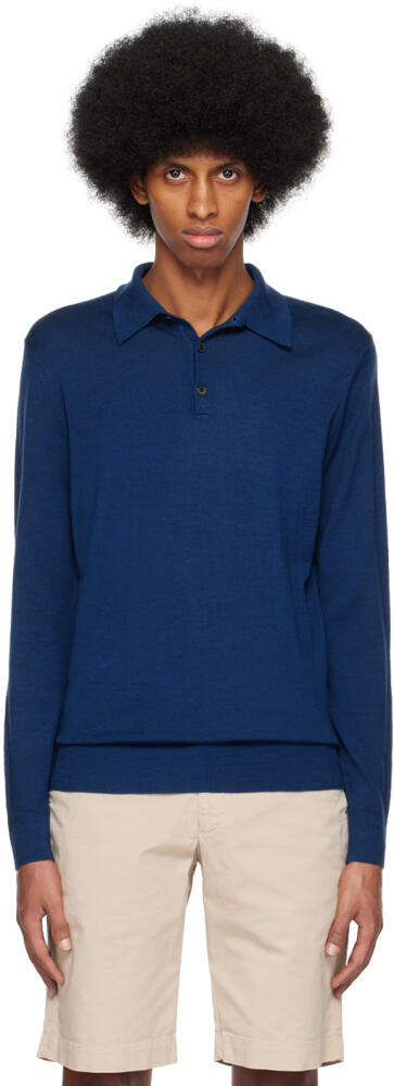 Sunspel Blue Three-Button Polo Cover