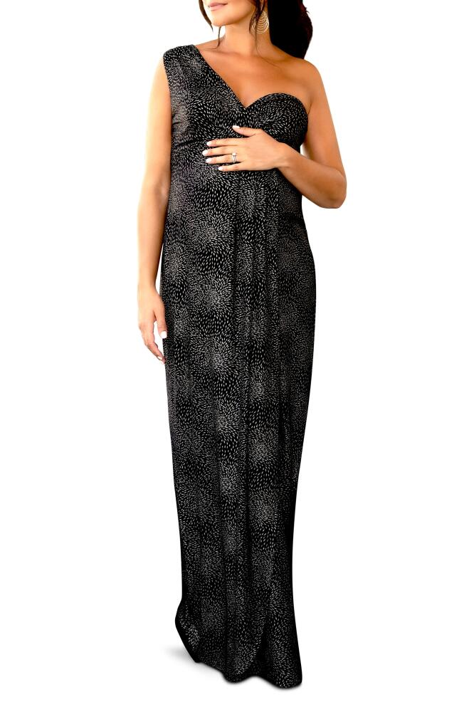 Tiffany Rose Galaxy One-Shoulder Maternity Gown in Black Cover