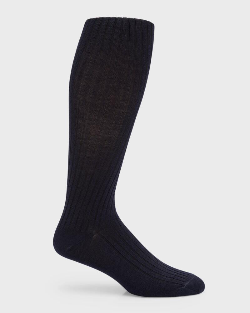 Neiman Marcus Men's 3-Pack Ribbed Wool Over-Calf Socks Cover