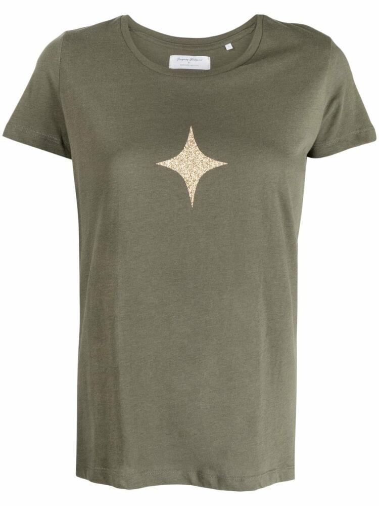 Madison.Maison star-print cotton-jersey T-shirt - Green Cover