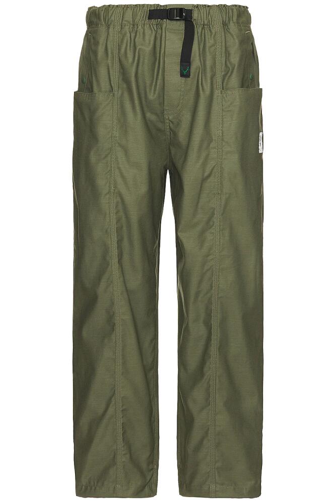 South2 West8 Belted Cs Pant Cotton Back Sateen in Green Cover