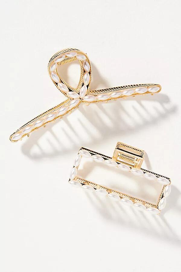 By Anthropologie Pearl Hair Claw Clips, Set of 2 Cover