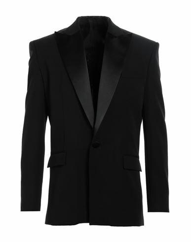 Balmain Man Blazer Black Wool, Polyester, Silk Cover