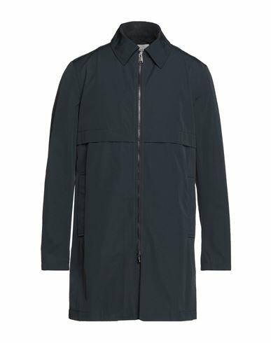 Trussardi Jeans Man Overcoat & Trench Coat Midnight blue Nylon, Cotton Cover