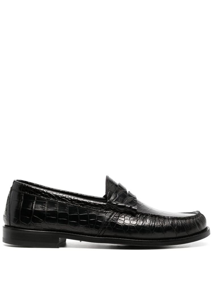 RHUDE crocodile-effect leather loafers - Black Cover