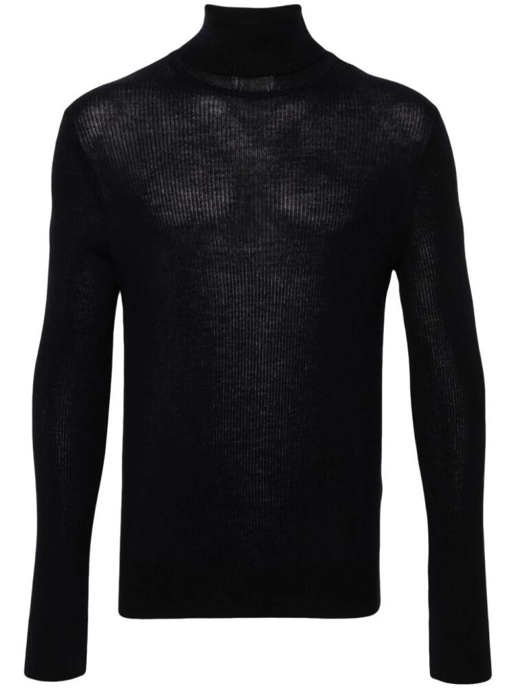 TOM FORD ribbed-knit roll-neck jumper - Blue Cover