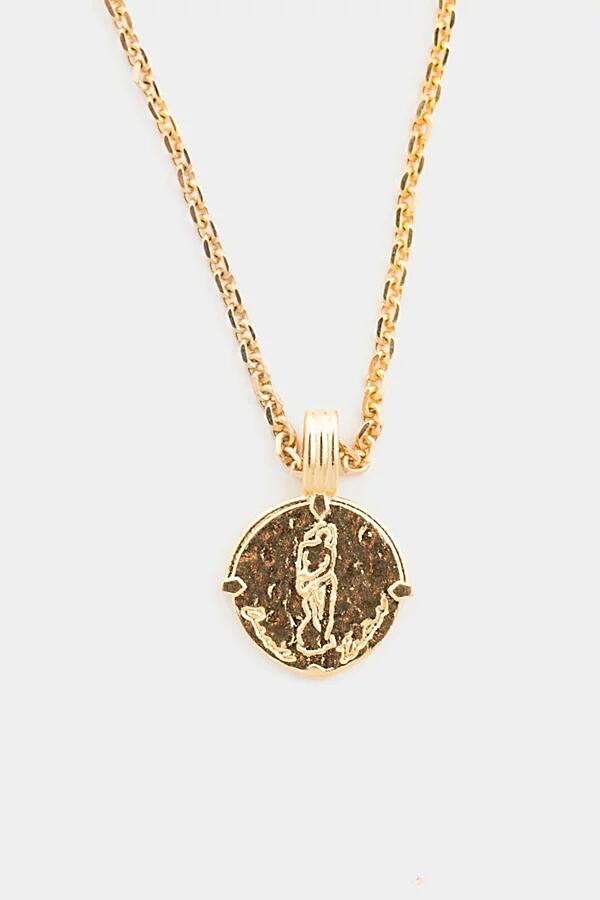 Deux Lions Jewelry Gold Zodiac Necklace in Aquarius Cover