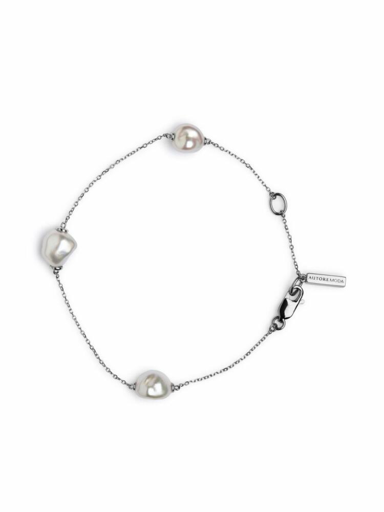 AUTORE MODA 9kt white gold Sophia Keshi pearl anklet Cover