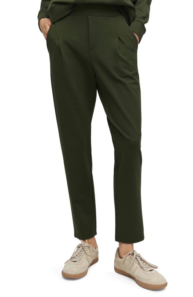 MANGO Inverted Pleat Joggers in Khaki Cover