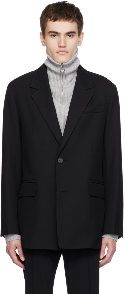 Solid Homme Black Regular Fit Blazer Cover