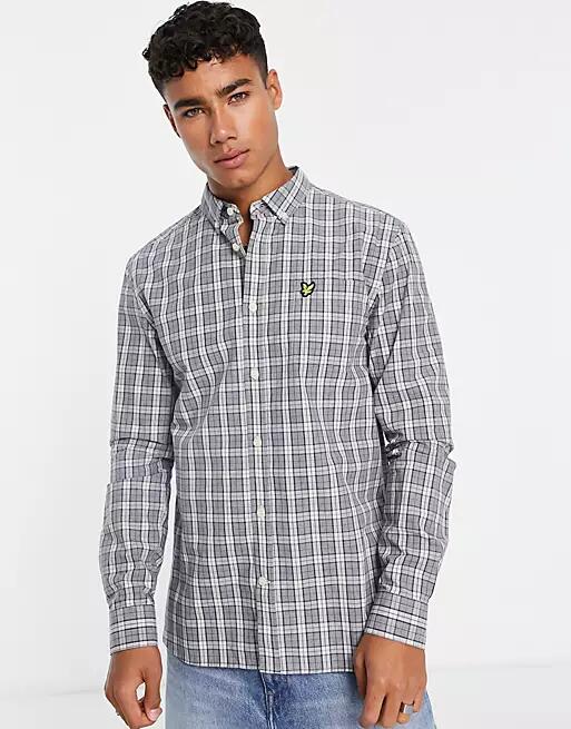 Lyle & Scott Vintage plaid poplin shirt in white Cover