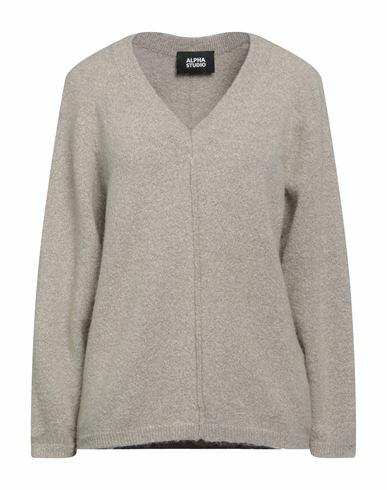 Alpha Studio Woman Sweater Light grey Alpaca wool, Polyamide, Cotton, Modal, Elastane Cover