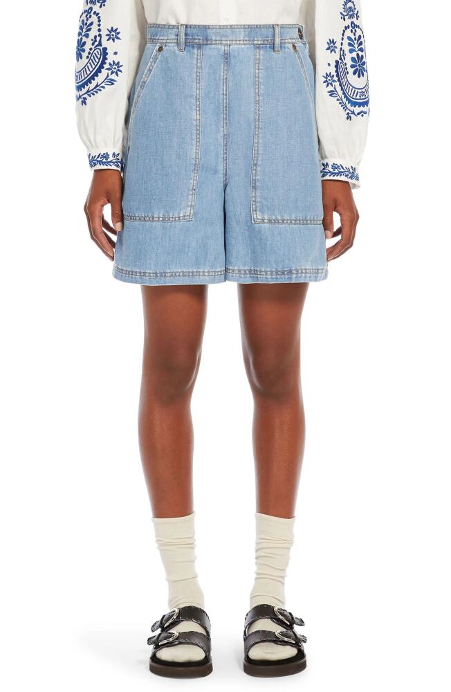 Weekend Max Mara Elica Utility Denim Shorts in Navy Cover