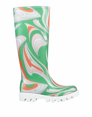 Pucci Woman Boot Green Rubber Cover