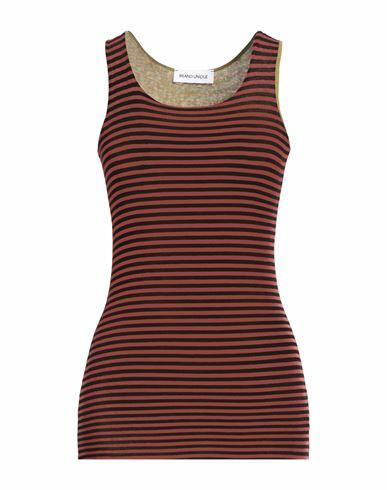 Brand Unique Woman Tank top Rust Viscose, Polyamide, Elastane, Cashmere Cover