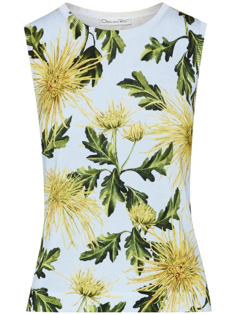 Oscar de la Renta Chrysanthemum tank - Blue Cover