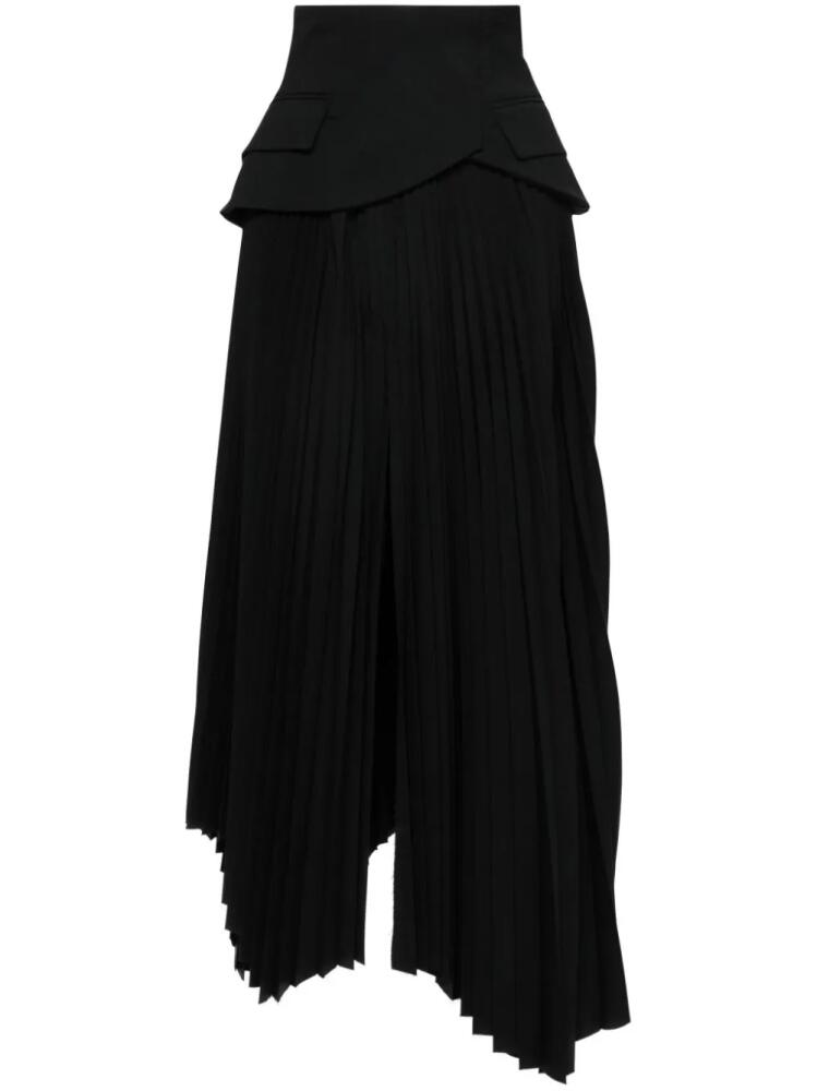 A.W.A.K.E. Mode pleated asymmetric maxi skirt - Black Cover