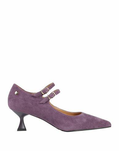 Cafènoir Woman Pumps Dark purple Leather Cover