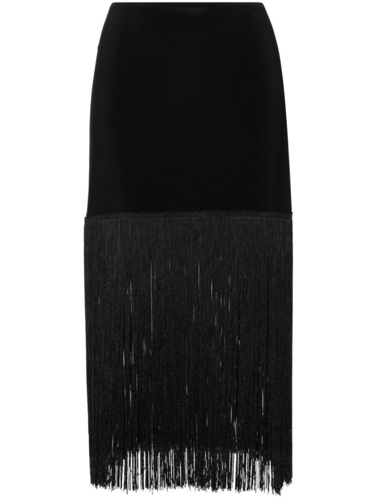 Norma Kamali fringed midi skirt - Black Cover