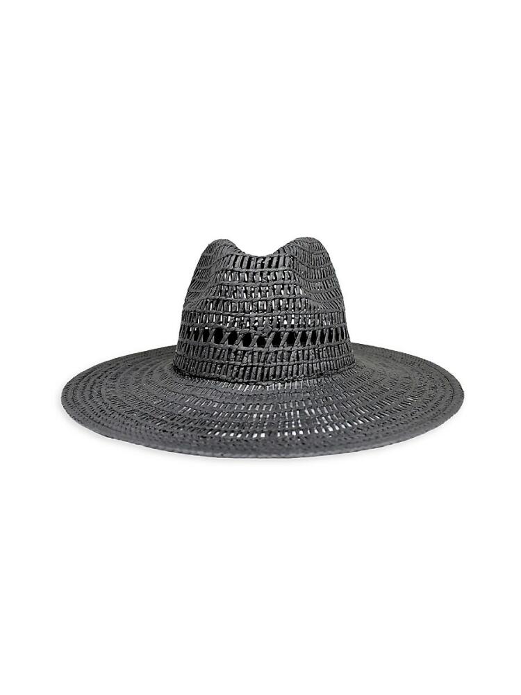 MARCUS ADLER Women's Cutout Straw Sun Hat - Black Cover