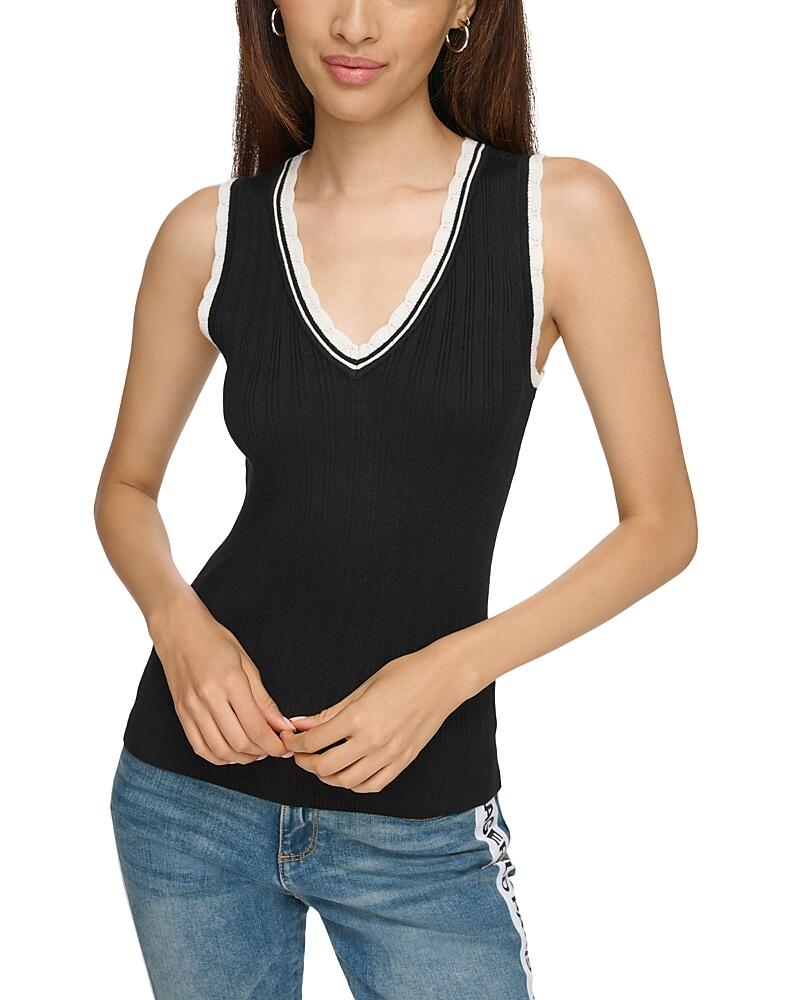 Karl Lagerfeld Paris Scalloped Trim Tank Top Cover