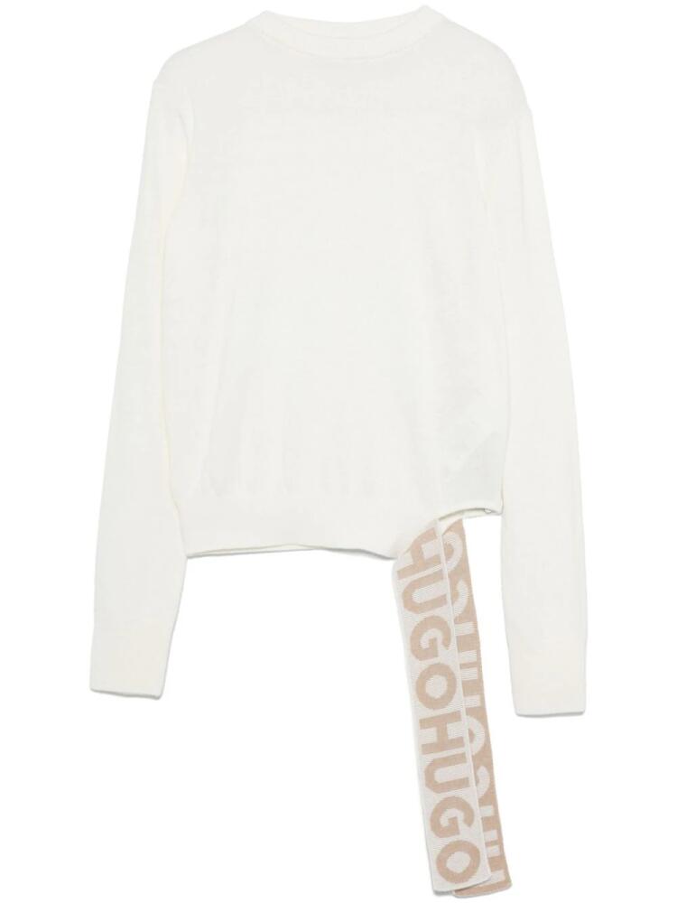 HUGO intarsia-logo sweater - White Cover