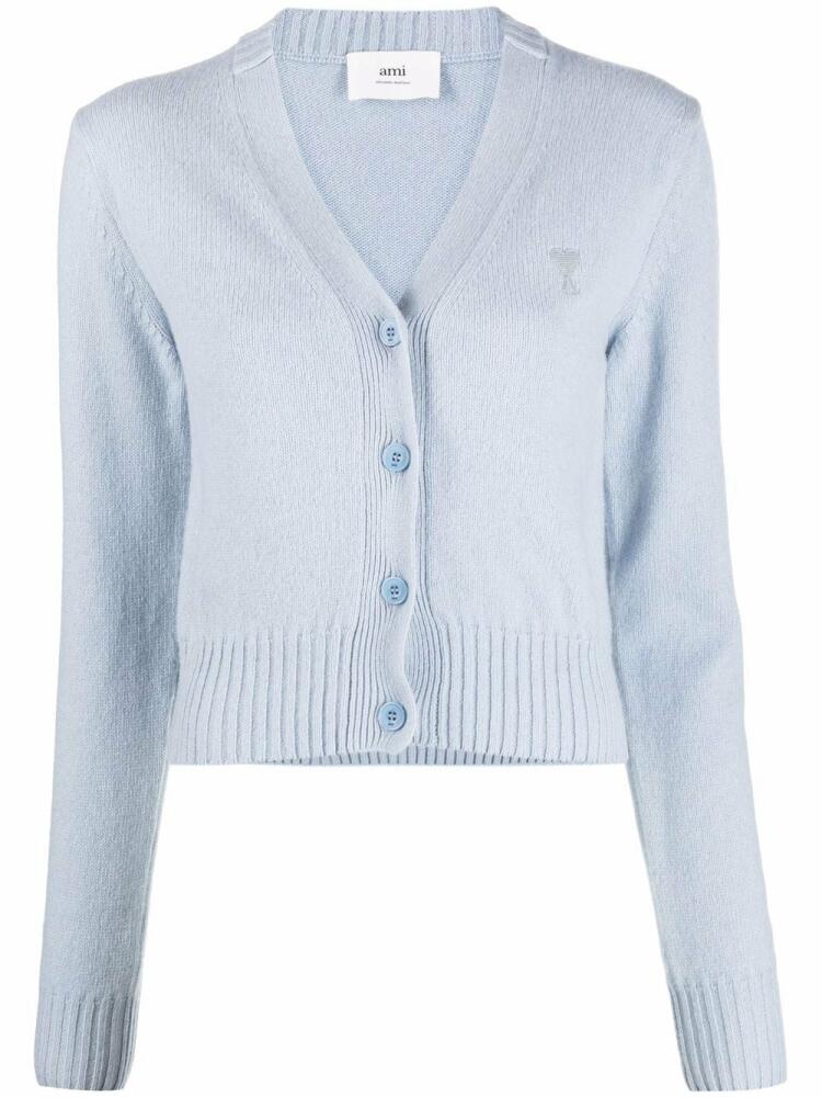 AMI Paris Ami de Coeur V-neck cardigan - Blue Cover