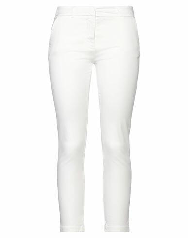 Kontatto Woman Pants White Cotton, Elastane Cover