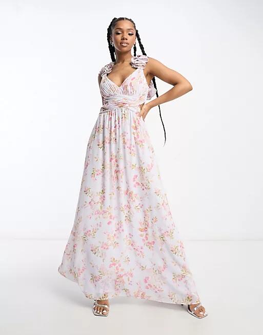 Ever New ruffle strap maxi dress in floral-Multi Cover