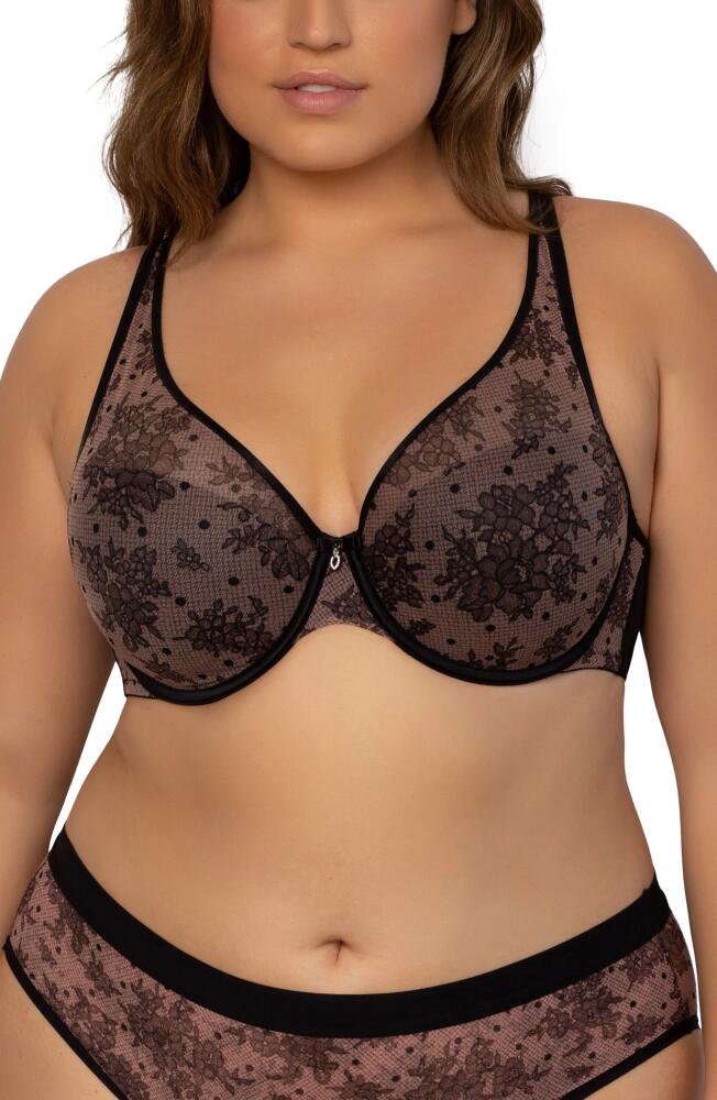 Curvy Couture Underwire Plunge Bra in Chantilly Cover