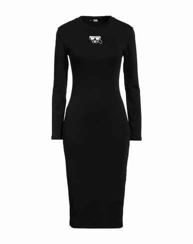 Karl Lagerfeld Woman Midi dress Black Cotton Cover