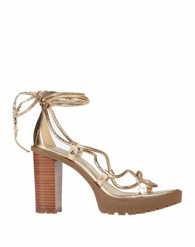 Michael Michael Kors Woman Sandals Gold Soft Leather Cover