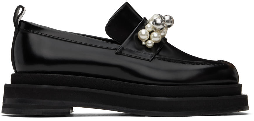 Simone Rocha Black Bell Charm Heart Toe Platform Loafers Cover