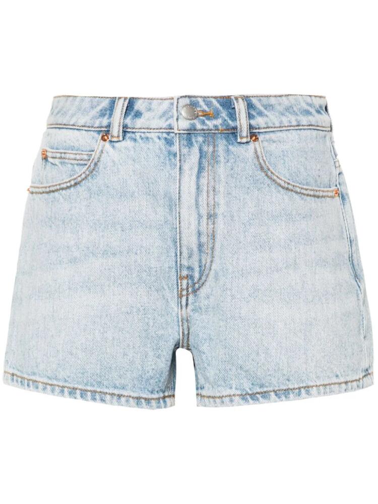 Alexander Wang logo-embroidered denim shorts - Blue Cover