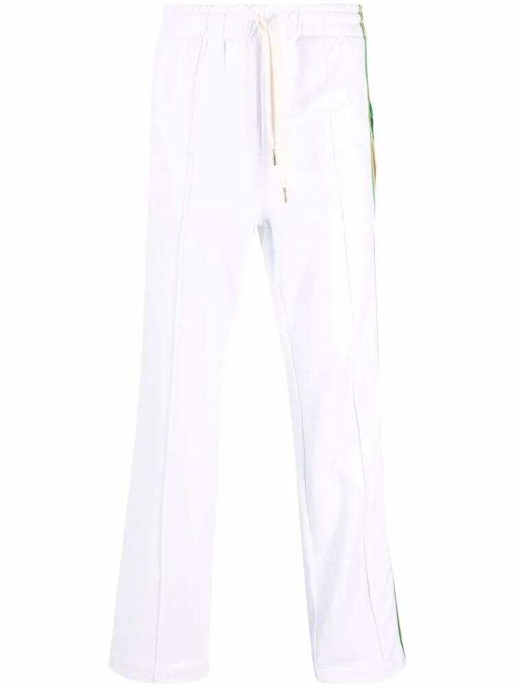 Casablanca embroidered-logo striped joggers - White Cover