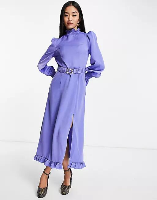 Little Mistress flare sleeve dress in blue-Blues Cover