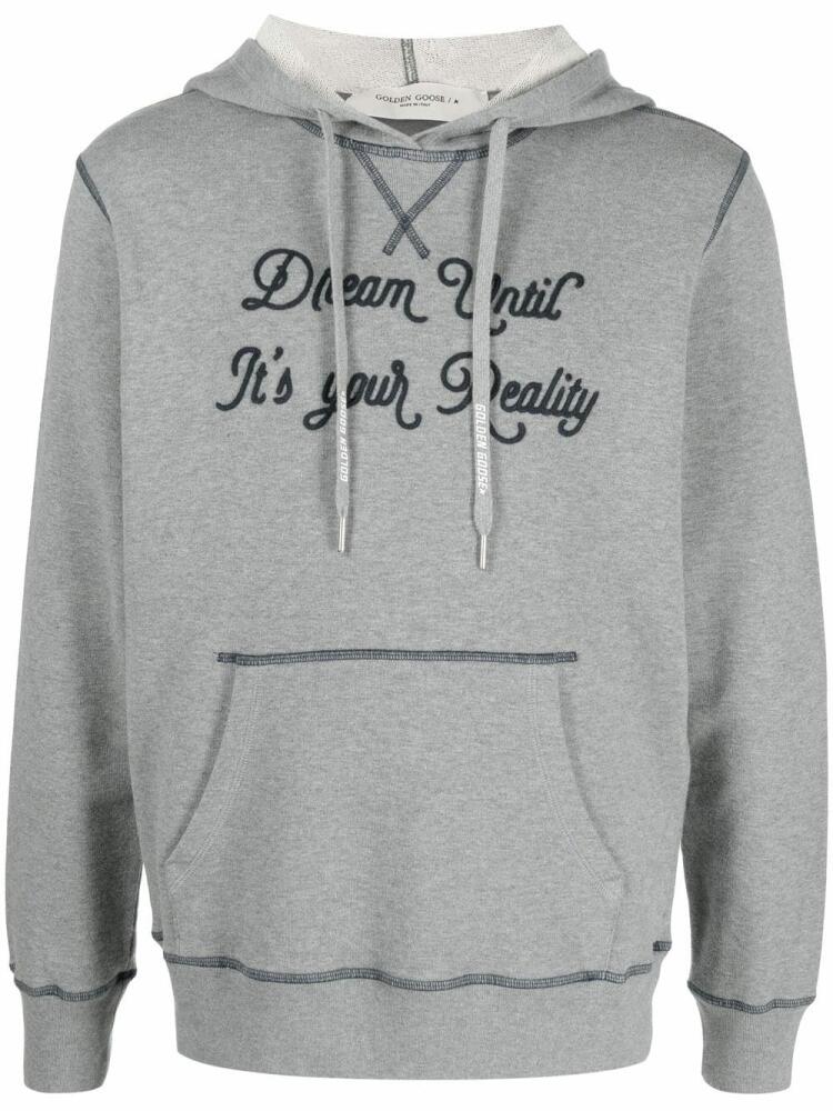 Golden Goose slogan-print pullover hoodie - Grey Cover