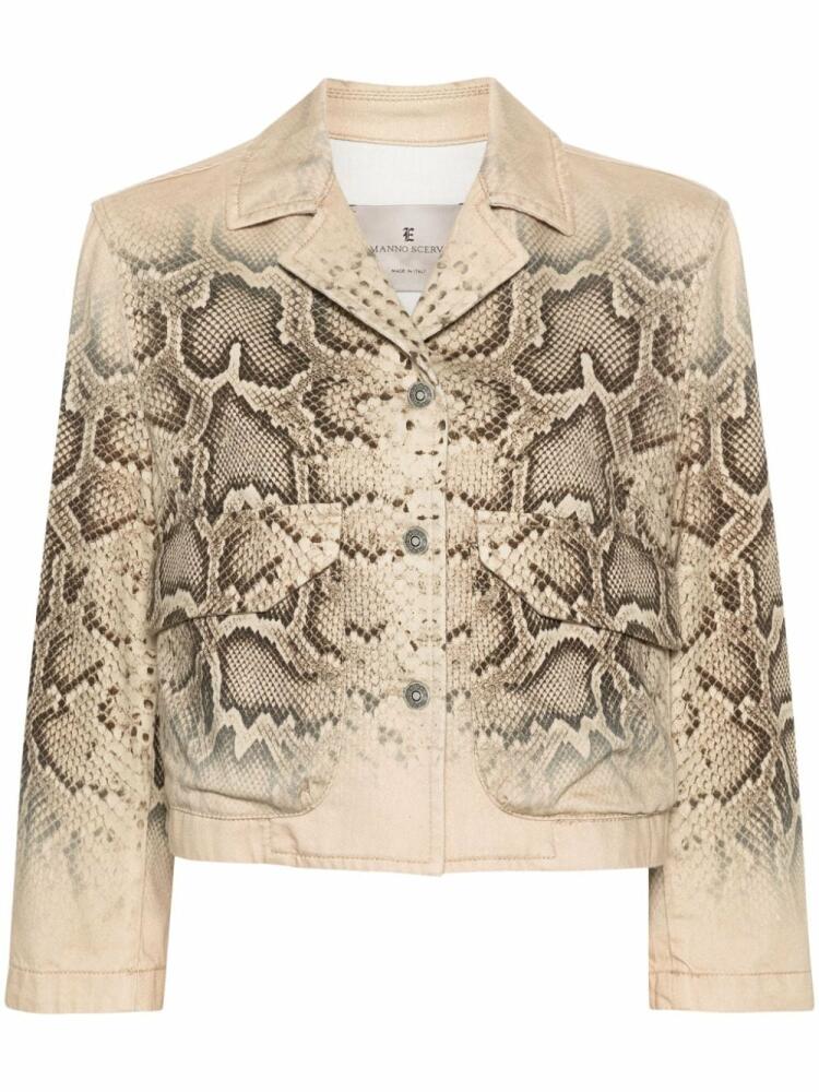 Ermanno Scervino snakeskin-print denim jacket - Neutrals Cover